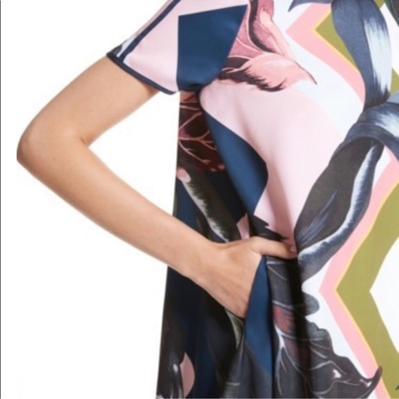 Ted Baker London Pink and Green Floral Mini Dress - Picture 4 of 15